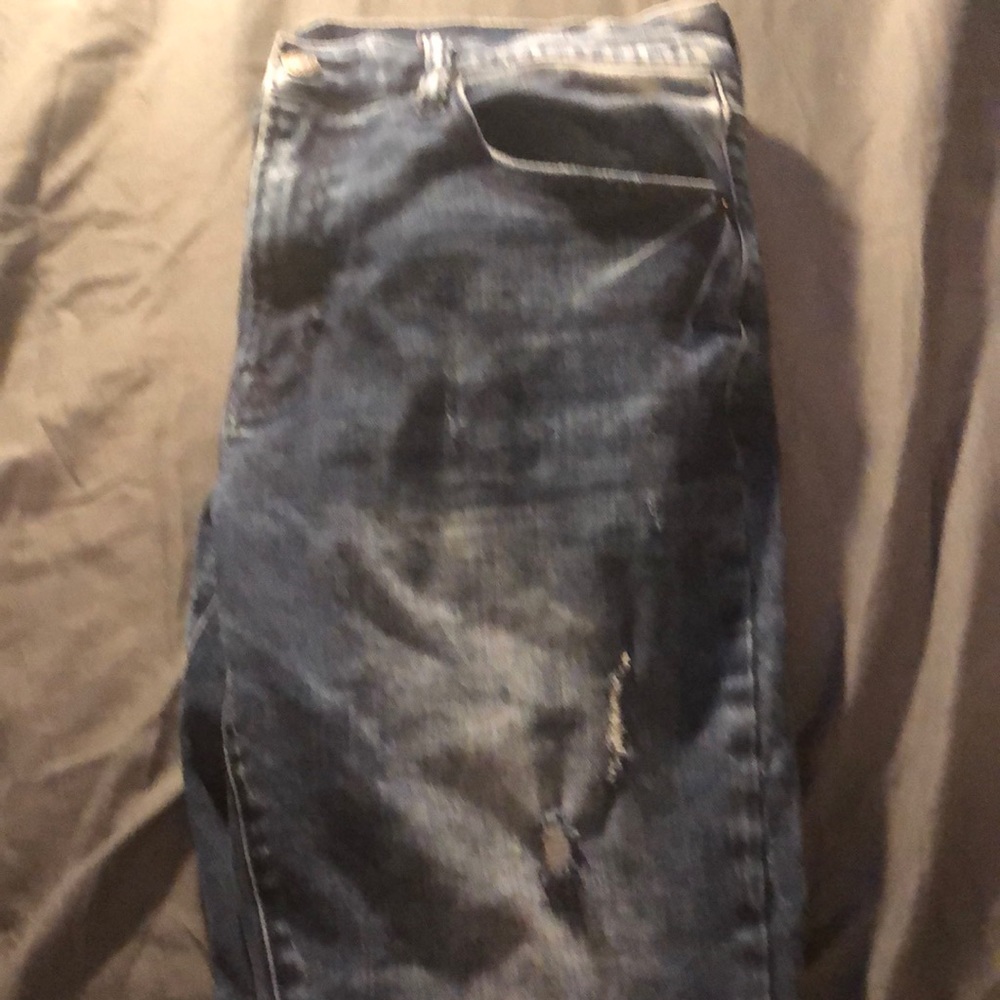 Blue ripped jeans